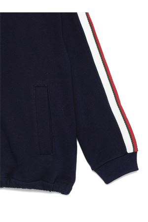 felpa in cotone blu GUCCI KIDS | 825174XJHAQ4780